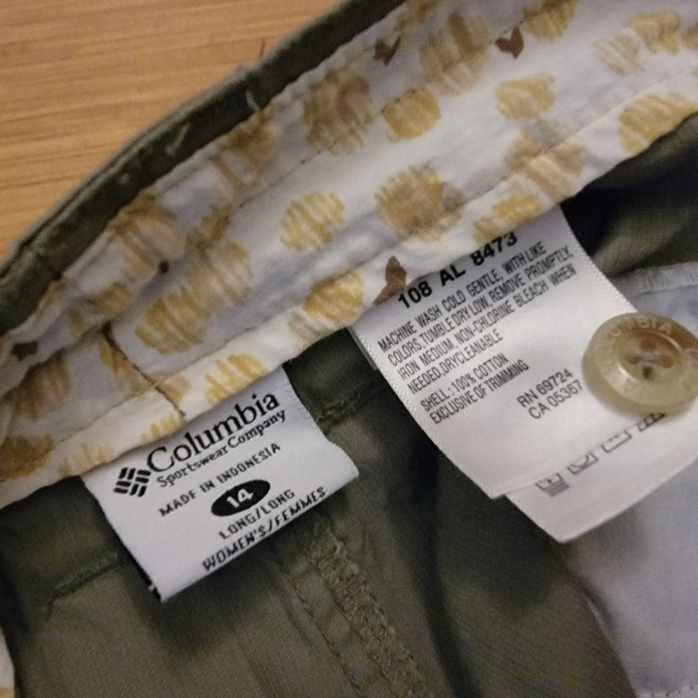 NWT Columbia Cargo Pants Sz 14 LONG; Cape Kiwanda Remix Pant